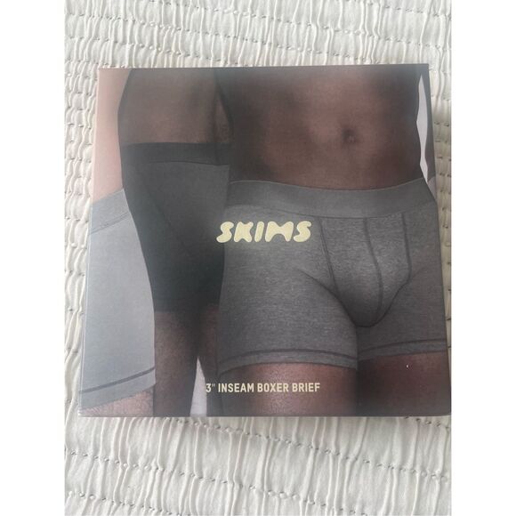 Skims Stretch-Cotton Boxer Shorts (Pack of 3) Onyx NEW - Picture 1 of 3